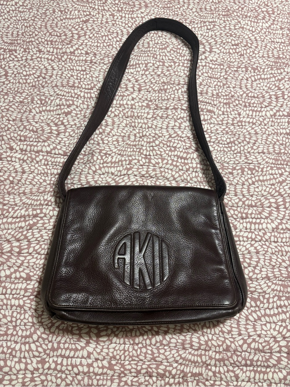 Vintage Leather Anne Klein Dark Brown Shoulder Bag